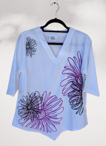 138Abstract Flower 100% Cotton Preshrunk | Cottonseed Casual