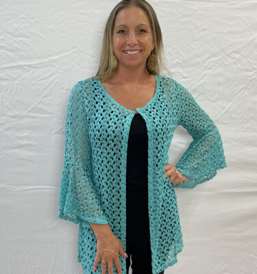 DK1897 Crochet Tunic Teal 100% Polyester